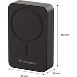 Verbatim Charge 'n' Go Essentials 20000 mAh Recharge sans fil Noir, Powerbank Noir, 20000 mAh, Quick Charge 3.0, Recharge sans fil, 50 W, Noir