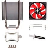 Xilence A402 Processeur Refroidisseur 9,2 cm Noir, Rouge, Argent Refroidisseur CPU Refroidisseur, 9,2 cm, 600 tr/min, 2200 tr/min, 23,8 dB, 65,4 cfm
