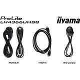 iiyama LH4366UHSB-B1AG, Affichage public Noir (Mat)