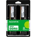 ADATA DDR5 5600 U-DIMM module de mémoire 8 Go 2 x 4 Go 288-pin DIMM, Mémoire vive Noir, 8 Go, 2 x 4 Go, DDR5, 5600 MHz, 288-pin DIMM