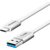 ADATA USB-C - USB 3.0, 1m câble USB USB 3.2 Gen 1 (3.1 Gen 1) USB C USB A 5 Gbit/s Blanc Blanc/Argent, 1m, 1 m, USB C, USB A, USB 3.2 Gen 1 (3.1 Gen 1), Mâle/Mâle, Blanc