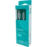 ADATA USB-C - USB 3.0, 1m câble USB USB 3.2 Gen 1 (3.1 Gen 1) USB C USB A 5 Gbit/s Blanc Blanc/Argent, 1m, 1 m, USB C, USB A, USB 3.2 Gen 1 (3.1 Gen 1), Mâle/Mâle, Blanc