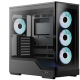 Aerocool  boîtier midi tower Noir | 2x USB-A | 1x USB-C | RGB | Window