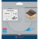 Bosch Lames de scies circulaires Optiline Wood, Lame de scie Bois, 8,5 cm, 2 cm, 0,7 mm, 1,1 mm, Biseau supérieur alterné