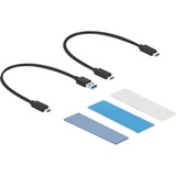 DeLOCK Boîtier combo externe USB Type-C pour SSD M.2 NVMe PCIe ou SATA, Boîtier disque dur Noir, 42638