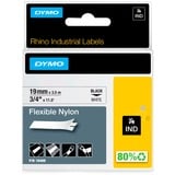 Dymo Rhino Étiquettes industrielles | Nylon flexible | rouleau de 19 mm x 3,5 m | autocollantes impression en noir sur fond jaune | pour étiqueteuses Rhino et LabelManager, Ruban 5 m | autocollantes impression en noir sur fond jaune | pour étiqueteuses Rhino et LabelManager, Noir sur jaune, Multicolore, Nylon, -10 - 80 °C, UL 969, DYMO