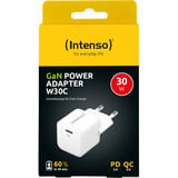 Intenso Adaptateur secteur W30C GaN chargeur Blanc, 1x USB-C