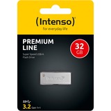 Intenso Premium Line lecteur USB flash 32 Go USB Type-A 3.2 Gen 1 (3.1 Gen 1) Argent, Clé USB Argent, 32 Go, USB Type-A, 3.2 Gen 1 (3.1 Gen 1), 100 Mo/s, Sans capuchon, Argent