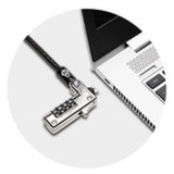 Kensington Câble de sécurité NanoSaver ultrafin à combinaison, Verrou antivol Noir/Argent, 1,8 m, Kensington, Clé, Noir