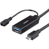 Lindy 43352 hub & concentrateur USB 3.2 Gen 1 (3.1 Gen 1) Type-C 5000 Mbit/s Noir, Câble d'extension Noir, USB 3.2 Gen 1 (3.1 Gen 1) Type-C, USB 3.2 Gen 1 (3.1 Gen 1) Type-A, 5000 Mbit/s, Noir, Acrylonitrile-Butadiène-Styrène (ABS), Câble rond