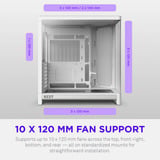 NZXT H6 RGB+ boîtier midi tower Blanc | 2x USB-A | 1x USB-C | RGB | Verre trempé