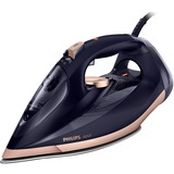 Philips Azur Fer vapeur, débit de vapeur continu 55 g/min, Fer à vapeur Noir/Or rose, débit de vapeur continu 55 g/min, Fer à vapeur, Semelle SteamGlide Elite, 3 m, 250 g/min, Noir, Or, 55 g/min