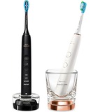 Philips DiamondClean 9000 HX9914/57 2x Brossse à dents électrique avec application, Brosse a dents electrique Multicolore, Adulte, Brosse à dents à ultrasons, Soin quotidien, Nettoyage en profondeur, Soins des gencives, Blanchiment, Noir, Blanc, AC/Batterie, Batterie intégré
