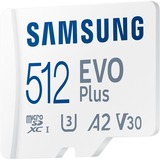 SAMSUNG EVO Plus 512 GB microSDXC (2024), Carte mémoire Blanc