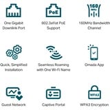 TP-Link EAP650-Wall AX3000 Plaque murale WiFi 6, Point d'accès Blanc, 2,4 GHz, 5 GHz, 3000 Mbit/s, SNMP, SSH, WPA-Enterprise, WPA2-Enterprise, 10,100,1000 Mbit/s