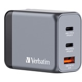 Verbatim GNC-65 Universel Noir, Gris Secteur Charge rapide Intérieure Gris, 2x USB-C, 1x USB-A, Intérieure, Secteur, 20 V, Noir, Gris