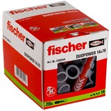 fischer DUOPOWER 14x70, Cheville Gris clair/Rouge
