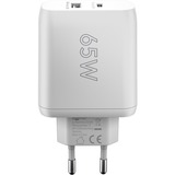 goobay 65W GaN USB-C PD Dual Fast Charger, Chargeur Blanc