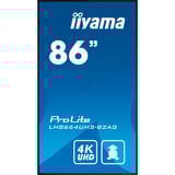 iiyama LH8664UHS-B2AG Écran d'affichage dynamique Écran plat de signalisation numérique 2,17 m (85.6") Wifi 500 cd/m² 4K Ultra HD Noir Intégré dans le processeur Android 11 24/7, Affichage public Noir (Mat), Écran plat de signalisation numérique, 2,17 m (85.6"), 3840 x 2160 pixels, Wifi, 24/7