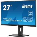 iiyama ProLite XUB2797UHSNP-B1 écran plat de PC 68,6 cm (27") 3840 x 2160 pixels 4K Ultra HD LED Noir Moniteur Noir (Mat), 1x DisplayPort, 1x HDMI, 2x USB-C, 3x USB-A, 1x RJ-45, 68,6 cm (27"), 3840 x 2160 pixels, 4K Ultra HD, LED, 4 ms, Noir