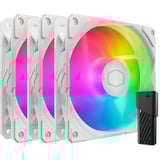 Cooler Master SickleFlow Edge 120 ARGB White Edition Kit de Ventilateurs ventilateurs de boîtier Blanc, 3 pièces, 120 x 120 x 25 mm, PWM