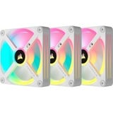 Corsair iCUE LINK QX120 RGB 120mm PWM Fans Starter Kit - Wit, Ventilateur de boîtier Blanc, Connecteur de ventilateur PWM à 4 broches