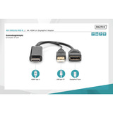 Digitus AK-330101-002-S, Adaptateur Noir