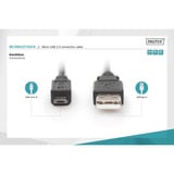 Digitus Câble de connexion USB 2.0 USB-A (mâle) > Micro-USB (mâle) Noir