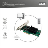 Digitus Ethernet Gigabit 4 ports, Carte réseau 