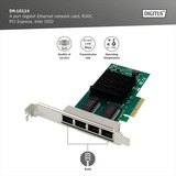 Digitus Ethernet Gigabit 4 ports, Carte réseau 