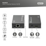 Digitus Récepteur Extendeur HDMI IP DS-55518, Full HD, Extension HDMI Noir