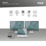 Digitus Répartiteur HDMI 4K, 1x2, Repartiteur HDMI Noir