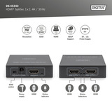 Digitus Répartiteur HDMI 4K, 1x2, Repartiteur HDMI Noir