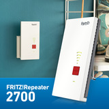 FRITZ! 2700 Ponts & répéteurs Blanc/gris, Repeater 2700, Répéteur réseau, 125 Mbit/s, Wifi, Ethernet/LAN, Blanc