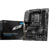 MSI PRO B760-P DDR4 II carte mère socket 1700 Noir, RAID, 2.5Gb-LAN, Gb-LAN, Sound, ATX