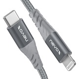 Nevox 1885 câble Lightning 1 m Gris, Argent Argent/gris, 1 m, Lightning, USB C, Mâle, Mâle, Gris, Argent