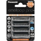 Panasonic eneloop pro Batterie rechargeable AA Noir, Batterie rechargeable, AA, 4 pièce(s), 2500 mAh, Noir