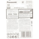 Panasonic eneloop pro Batterie rechargeable AA Noir, Batterie rechargeable, AA, 4 pièce(s), 2500 mAh, Noir