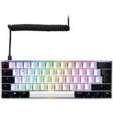 Sharkoon SGK50 S4 clavier FR sans fil +USB QWERTY Portuguais Blanc Blanc, Layout PT, Kailh Red, 60%, 60%, FR sans fil +USB, QWERTY, LED RGB, Blanc
