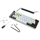Sharkoon SGK50 S4 clavier FR sans fil +USB QWERTY Portuguais Blanc Blanc, Layout PT, Kailh Red, 60%, 60%, FR sans fil +USB, QWERTY, LED RGB, Blanc