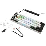 Sharkoon SGK50 S4 clavier FR sans fil +USB QWERTY Portuguais Blanc, clavier gaming Blanc/Noir, Layout  PT, Kailh Red, 60%, FR sans fil +USB, QWERTY, LED RGB, Blanc
