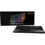 be quiet! Support lumineux TKL RGB clavier gaming mécanique Noir, Layout DE (QWERTZ), be quiet! Silent V2 Tactile, 100%