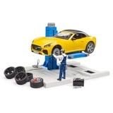 bruder bworld centre de service PKW + bruder Roadster, Jeu véhicule 