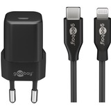 goobay Kit de charge Apple Lightning / USB-C PD nano 20 watts, Chargeur Noir