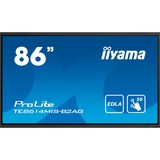 iiyama PROLITE TE8614MIS-B2AG Écran plat de signalisation numérique 2,17 m (85.6") LCD Wifi 435 cd/m² 4K Ultra HD Noir Écran tactile Intégré dans le processeur Android 24/7, Affichage public Noir (Mat), Écran plat de signalisation numérique, 2,17 m (85.6"), LCD, 3840 x 2160 pixels, Wifi, 24/7