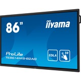 iiyama PROLITE TE8614MIS-B2AG Écran plat de signalisation numérique 2,17 m (85.6") LCD Wifi 435 cd/m² 4K Ultra HD Noir Écran tactile Intégré dans le processeur Android 24/7, Affichage public Noir (Mat), Écran plat de signalisation numérique, 2,17 m (85.6"), LCD, 3840 x 2160 pixels, Wifi, 24/7