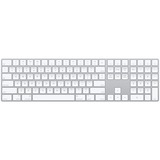 Apple MQ052LB/A clavier Bluetooth QWERTY Anglais américain Blanc Argent/Blanc, Taille réelle (100 %), Sans fil, Bluetooth, QWERTY, Blanc