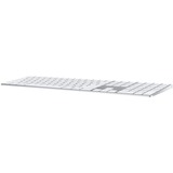 Apple MQ052LB/A clavier Bluetooth QWERTY Anglais américain Blanc Argent/Blanc, Layout États-Unis, Rubberdome, Taille réelle (100 %), Sans fil, Bluetooth, QWERTY, Blanc