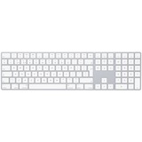 Apple MQ052Z/A clavier Bluetooth QWERTY US International Blanc Argent/Blanc, Layout  Royaume-Uni, Rubberdome, Taille réelle (100 %), Sans fil, Bluetooth, QWERTY, Blanc