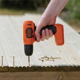 BLACK+DECKER BDCD8 Sans clé Noir, Orange, Perceuse/visseuse Orange/Noir, Perceuse à poignée pistolet, Sans clé, 1 cm, 2 cm, 1 mm, 400 tr/min